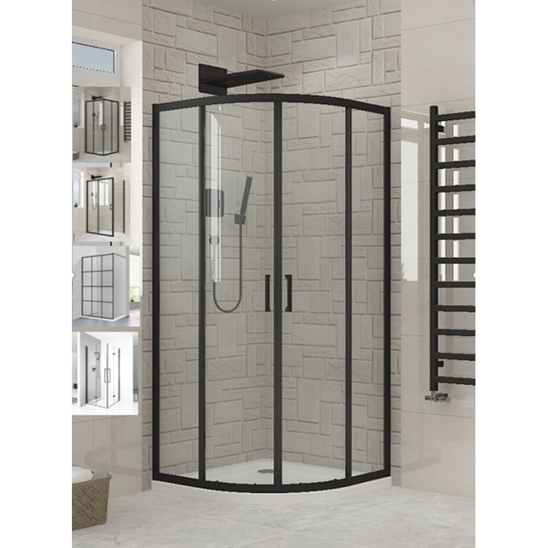 ? Кабина душевая полукруглая 2190BP 90х90х190: стекло прозрачное ...