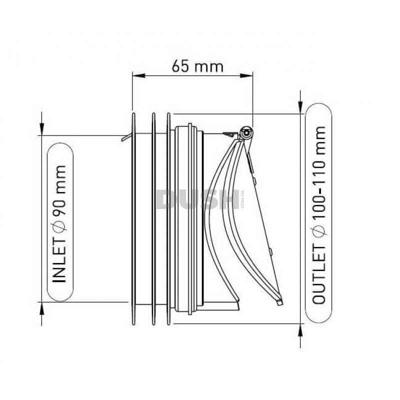 ? NOVA Клапан обратного хода для канализационной трубы O 110 мм ...