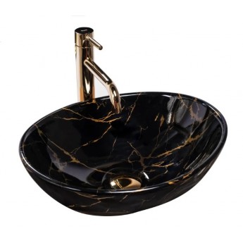 Умывальник Rea Sofia 41x34,5 black marble shiny (REA-U5611)