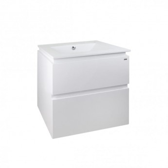 Комплект Qtap Albatross 605х725х460 White тумба подвесная + раковина врезная QT0172TP600D3060CW