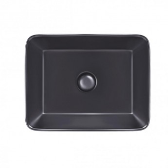 Раковина-чаша Qtap Tern 475х370х140 Matt black с донным клапаном QT172074MBMB