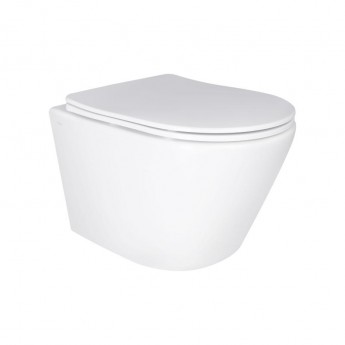 Унитаз подвесной Qtap Swan безободковый Ultra Quiet с сиденьем Soft-close QT16335179W