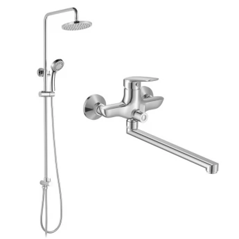 IMPRESE душовий набір, змішувач для ванни PRAHA new, душова система без змішувача (35030 new+T-15084), хром