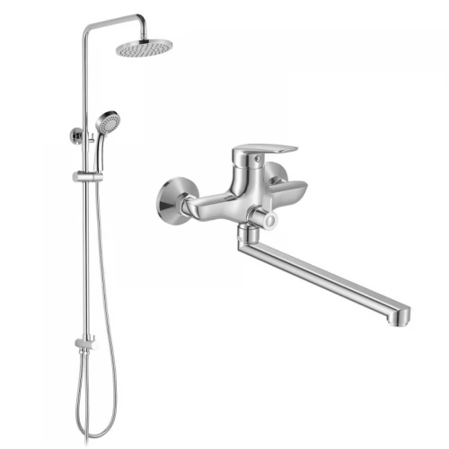 IMPRESE душовий набір, змішувач для ванни PRAHA new, душова система без змішувача (35030 new+T-15084), хром