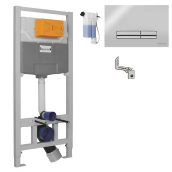 IMPRESE комплект установки для унитаза 3в1, система OLIpure (инсталляция, крепление, клавиша хром PANI)