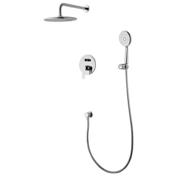 KUCERA система душова (змішувач для душу, верхній та ручний душ, шланг, шланг. під'єдн.), хром