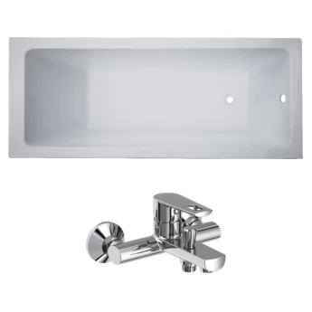 Комплект: LIBRA ванна 150*70*45,8см без ніжок + BENITA змішувач для ванни, хром 35мм
