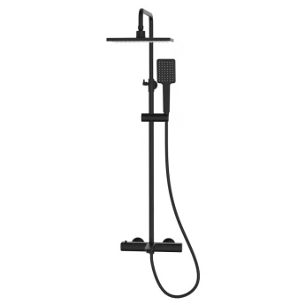 BILOVEC BM система душевая (термостат для ванны, верхний душ 188*260 мм ABS, ручной душ 86 мм 1 режим, шланг 150 см), черный матовый