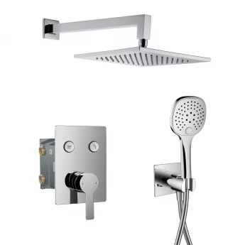 SMART CLICK система душова прихованого монтажу (змішувач для душу, верхній душ 250*250 мм, ручний душ 3 режими, шланг, тримач), хром