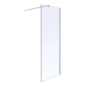 Комплект Walk-In: Стенка 100*190см прозрачное стекло 8мм + Профиль стеновой хром 190см+ Держатель стекла (D) с креплениями 100см