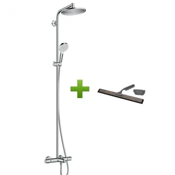 CROMETTA S 240 Showerpipe душова система для ванни+подарунок (скребок для душу Hansgrohe)