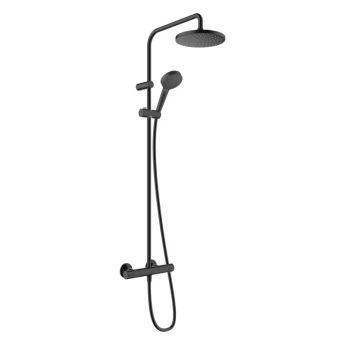 VERNIS BLEND душова система Showerpipe 220 з термостатом, колір чорний матовий