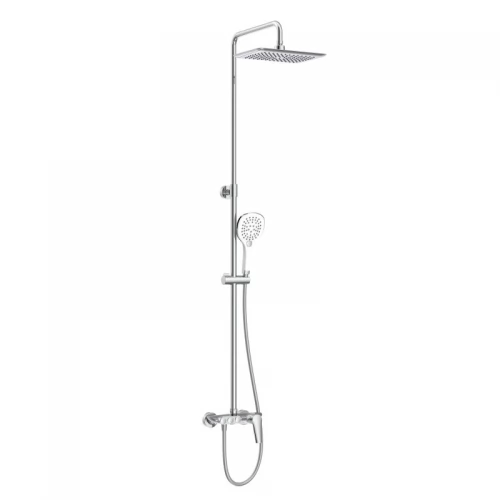 BILA DESNE система душова (змішувач для ванни, кнопки, верхній душ 298*208 мм ABS, ручний душ 127 мм 3 режими, шланг 170 см), хром