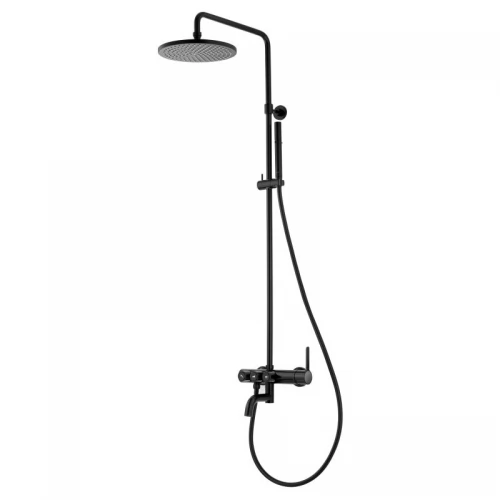 SMART CLICK система душова (змішувач для ванни, верхній душ 255 мм коло латунь, ручний душ стік латунь 2 режими, шланг 180 см), чорний