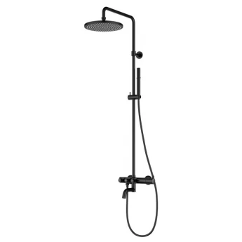 SMART CLICK система душова (термостат для ванни, верхній душ 255 мм коло латунь, ручний душ стік латунь 2 режими, шланг 180 см), чорний