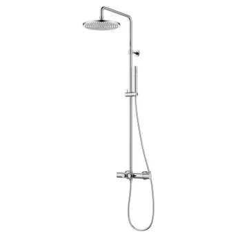 SMART CLICK система душова (термостат для душу, кнопки, верхній душ 255 мм коло латунь, ручний душ стік латунь 2 режими, шланг 180 см), хром