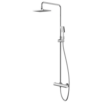 CENTRUM система душова (термостат для душу, верхній душ 260*188 мм ABS, ручний душ 86 мм 1 режим, шланг 150 см), хром