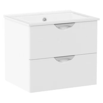 NOVA VLNA комплект мебели 60см, белый: тумба подвесная, 2 ящика + накладной умывальник.