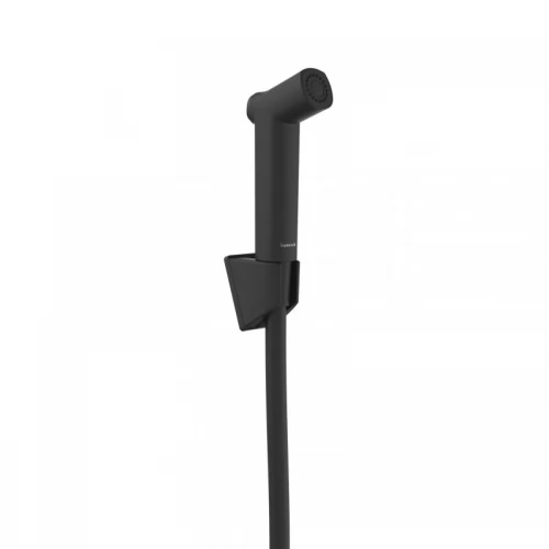 Гарнитур гигиенический (лейка с кнопкой, ABS, держатель, шланг полимерный 1,25м), черный