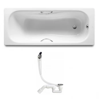 ROCA PRINCESS ванна 170*75см, с ручками + Сифон Simplex для ванны A2202N0001+311537
