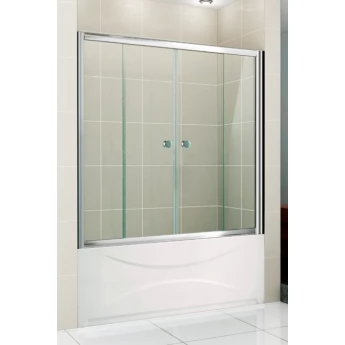 Стеклянная шторка для ванной GRONIX Slide 150х150