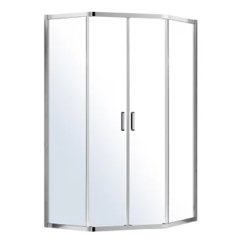 IRIS душова кабіна 5-ти кутова 100*100*195см, з розсувними дверима (скло + двері)