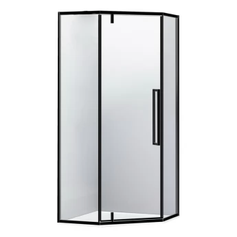 A LÁNY душова кабіна п'ятикутна, реверсивна, 100*100*195 см (скла+двері), двері розстібні, скло прозоре 6 мм