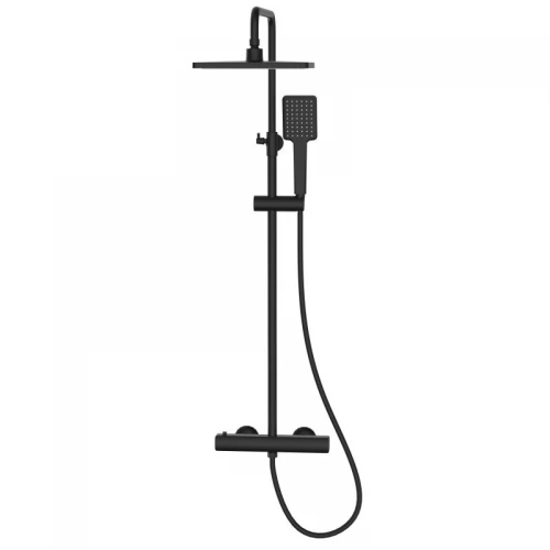 BILOVEC BM система душова (термостат для душу, верхній душ 188*260 мм ABS, ручний душ 86 мм 1 режим, шланг 150 см), чорний матовий