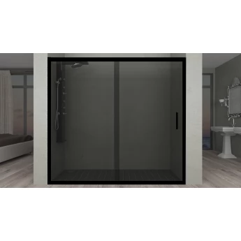 Душевая дверь Aquanil Carmen 110х190 с черными профилями и тонированным стеклом