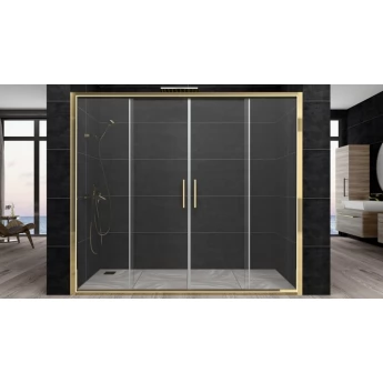 Душевая дверь Aquanil Trend 160x190 золотой профиль/прозрачное стекло