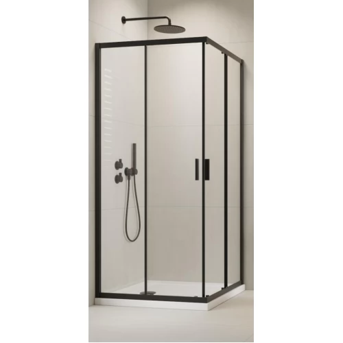 Душева кабіна Radaway Alienta D Black 10258090-54-01 (90x80 см, прозоре скло, профіль чорний матовий)