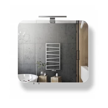 Сорренто ЗШ-80 зеркальный шкаф для ванной комнаты cо светильником