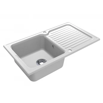 Кухонна мийка ORLEAN біла з 2 отворами під змішувач Miraggio 86,1x49,6