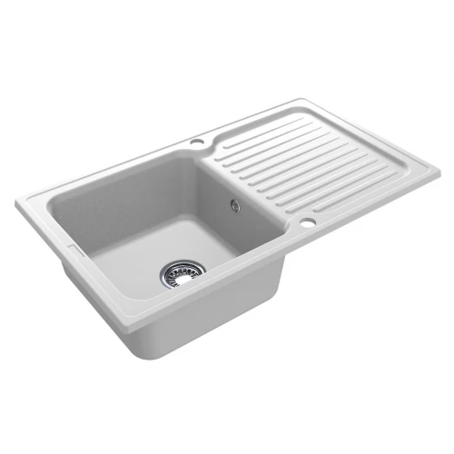 Кухонна мийка ORLEAN біла з 2 отворами під змішувач Miraggio 86,1x49,6