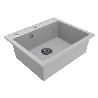 Кухонна мийка OREGON WHITE з 2 відп. під змішувач Miraggio 58,2x49,3