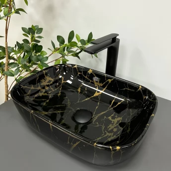 Умивальник (раковина) VBI RAVENNA MARBLE BLACK накладний