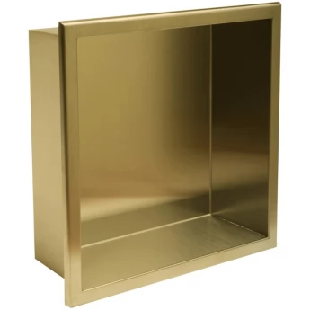 Вбудована полиця REA 30X30 BRUSHED GOLD з обідком