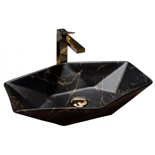 Умывальник Rea Vegas 37x57 black marble (REA-U0994)