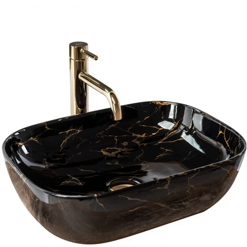 Умывальник Rea Belinda 33,5x46,5 black marble shiny (REA-U8907)