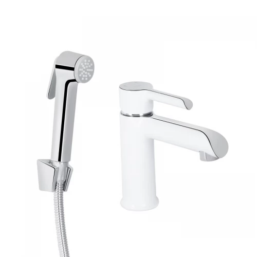 Змішувач для раковини Qtap Grand (з гігієнічним душем) QTGRA272CRW45671 Chrome/White