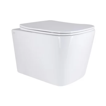 Унітаз підвісний Qtap Tern Ultra Quiet безобідковий з сидінням Soft-close WHITE QT17332303AW