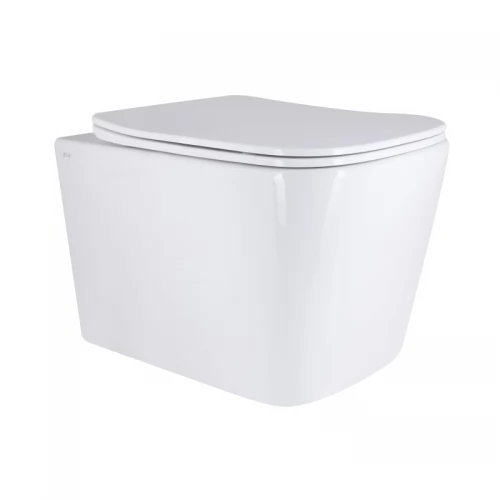 Унітаз підвісний Qtap Tern Ultra Quiet безобідковий з сидінням Soft-close WHITE QT17332303AW