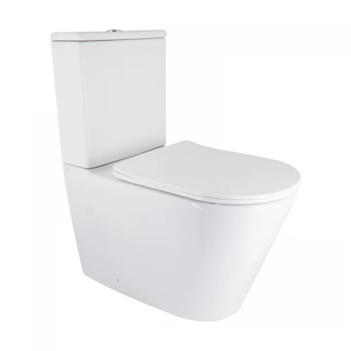 Унітаз підлоговий Qtap Vlasta Ultra Quiet безобідковий з сидінням Soft-close WHITE QT28228300W