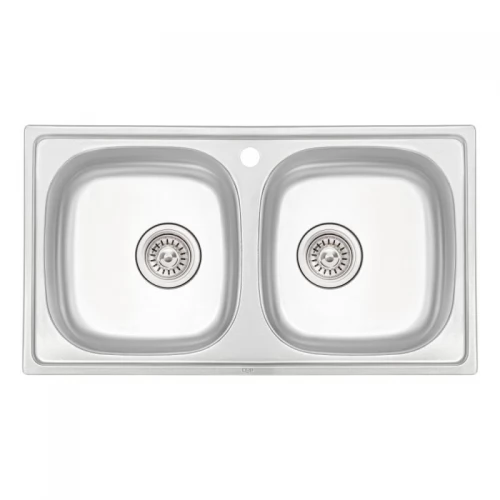 Кухонна мийка з двома чашами Qtap 7843-B 0,8 ​​мм Micro Decor (QT7843BMICDEC08)