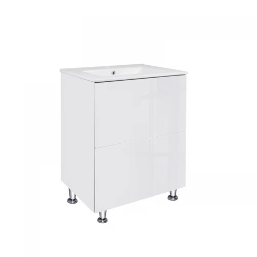 Комплект Qtap Tern 600х725х437 White тумба підлогова + раковина врізна QT1771TNL6013060CW