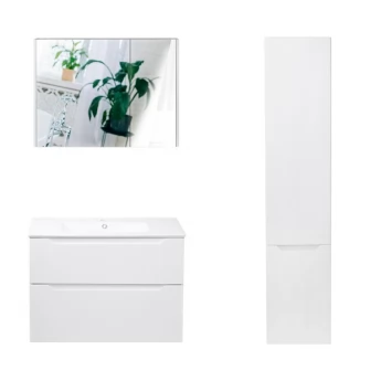 Комплект меблів для ванної кімнати Qtap Scorpio тумба з раковиною + дзеркальна шафа + пенал QT044SK42991