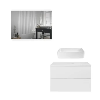 Комплект меблів для ванної кімнати Qtap Tern тумба + раковина + дзеркало QT044VI43006