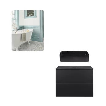 Комплект меблів для ванної кімнати Qtap тумба + раковина + дзеркало QT044VI43008