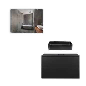 Комплект меблів для ванної кімнати Qtap Tern тумба + раковина + дзеркало QT044VI43010