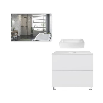 Комплект меблів для ванної кімнати Qtap Tern тумба + раковина + дзеркало QT044VI43013